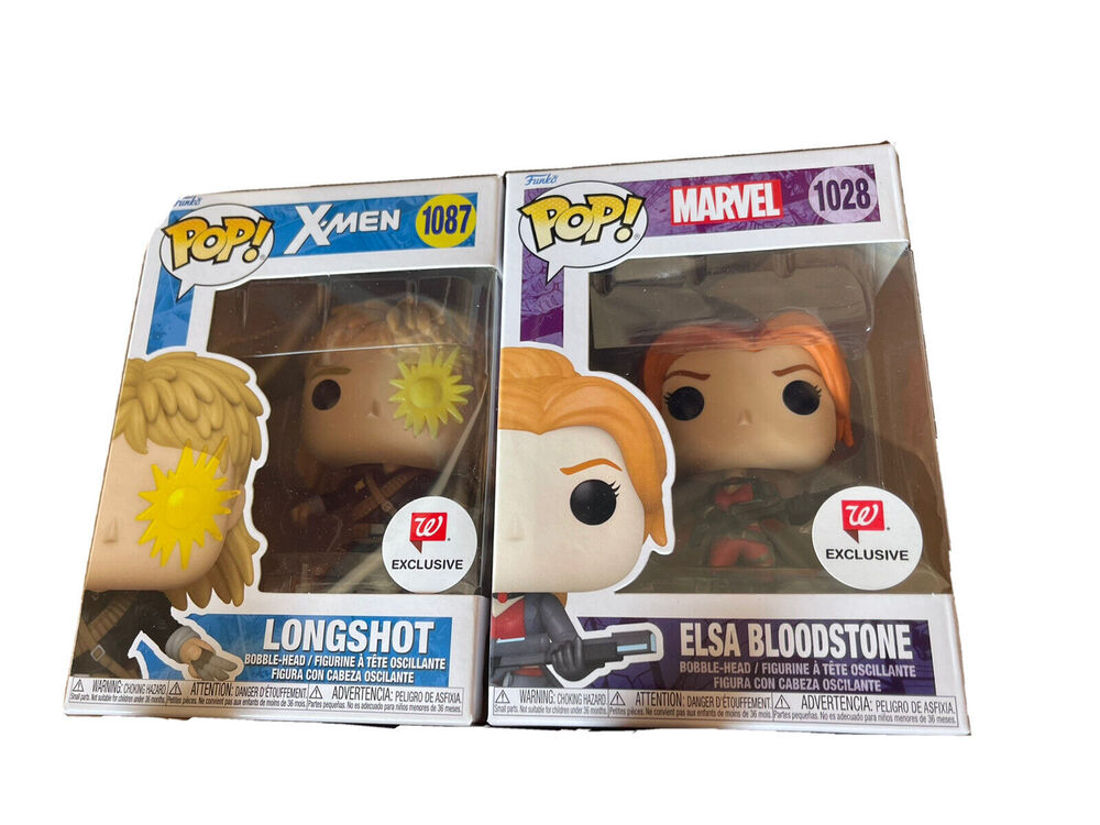 Funko Pop Marvel 1028 Elsa Bloodstone and Longshot 1087 Bundle Set